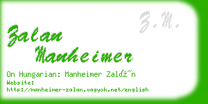 zalan manheimer business card